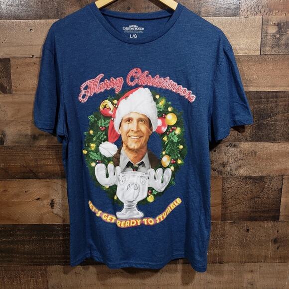 Briefly Stated Christmas Vacation NWOT let's get ready to stumble t-shirt sz Lg - Picture 1 of 7